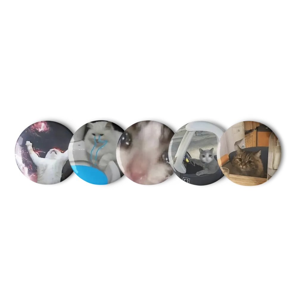 Set of Pin Buttons: Meme Cats 32 product image (9)