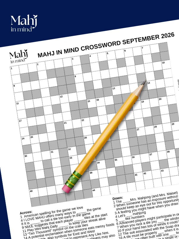 Mahj in Mind Crossword September 2026 Edition product image (1)