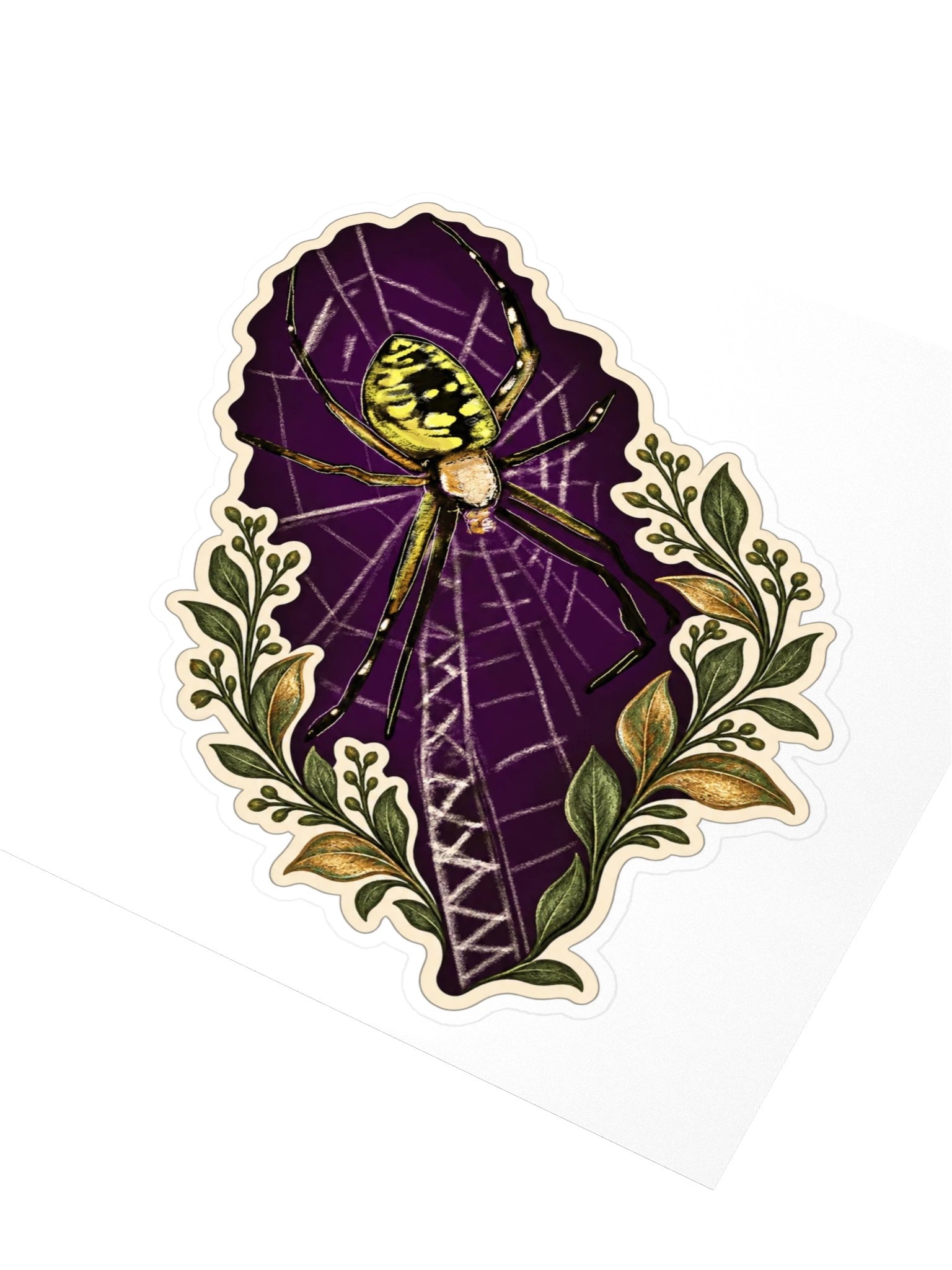 Purple Spider Web Kiss Cut Sticker product image (3)