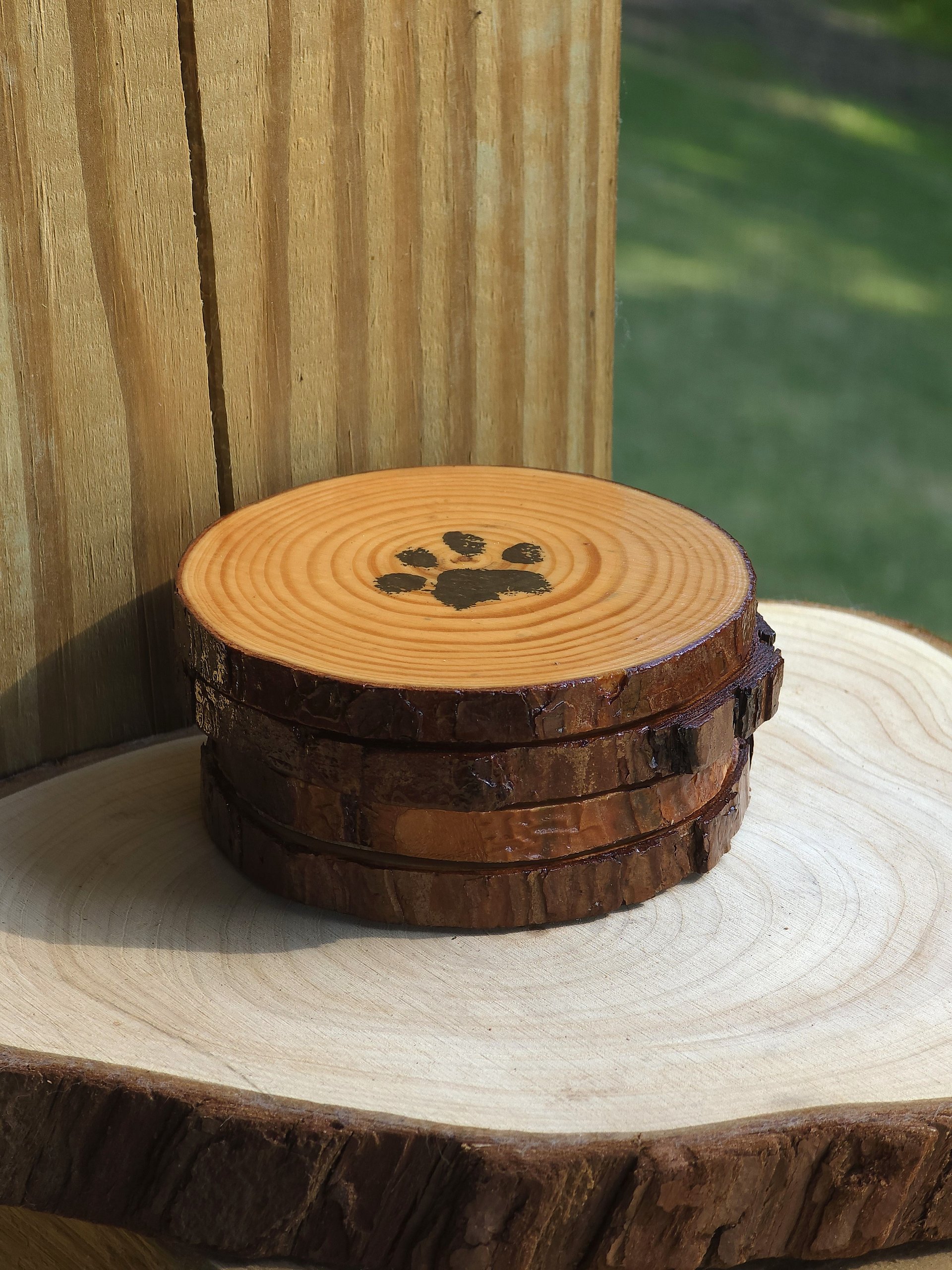 Non-Slip Coasters - Rustic Wood Slab product image (1)