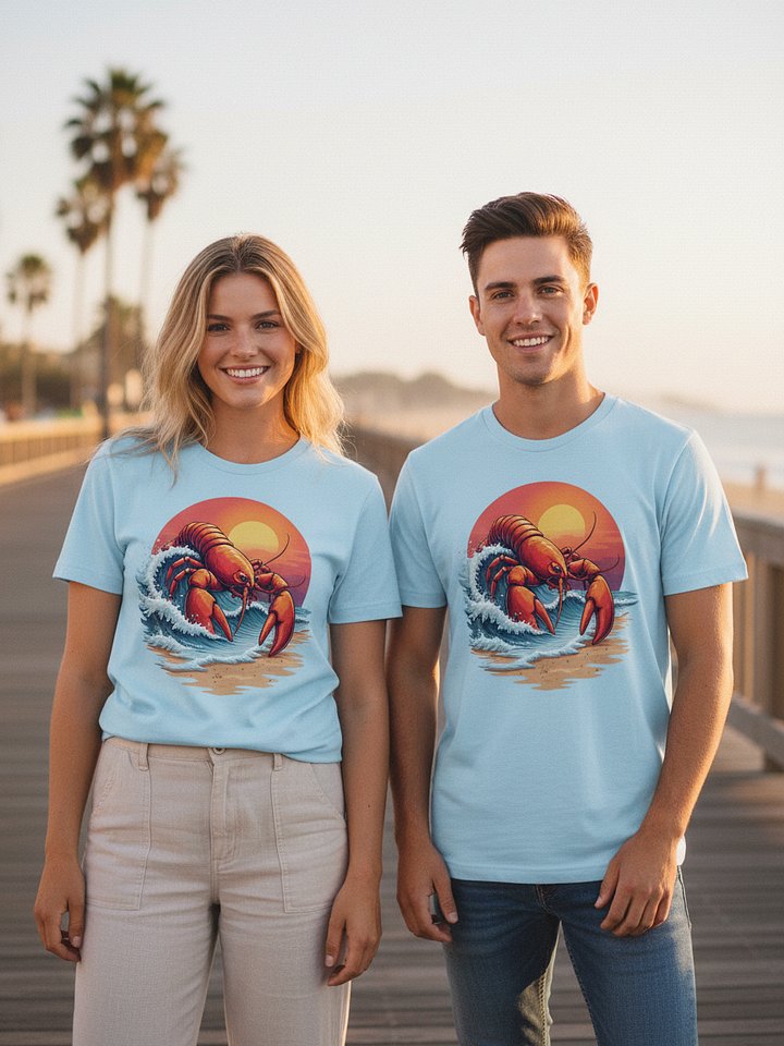 Lobster Mirage | Surreal Coastal Art Unisex T-Shirt product image (1)