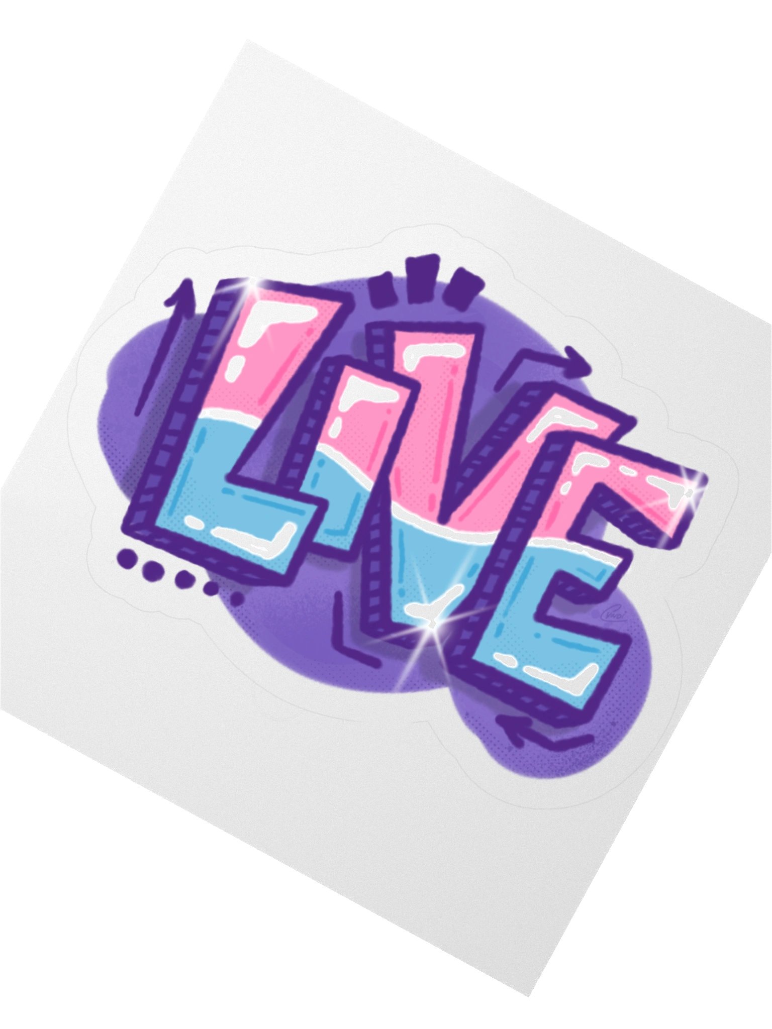 "LIVE" - Kawaiifiti Style - Kiss Cut Sticker product image (2)