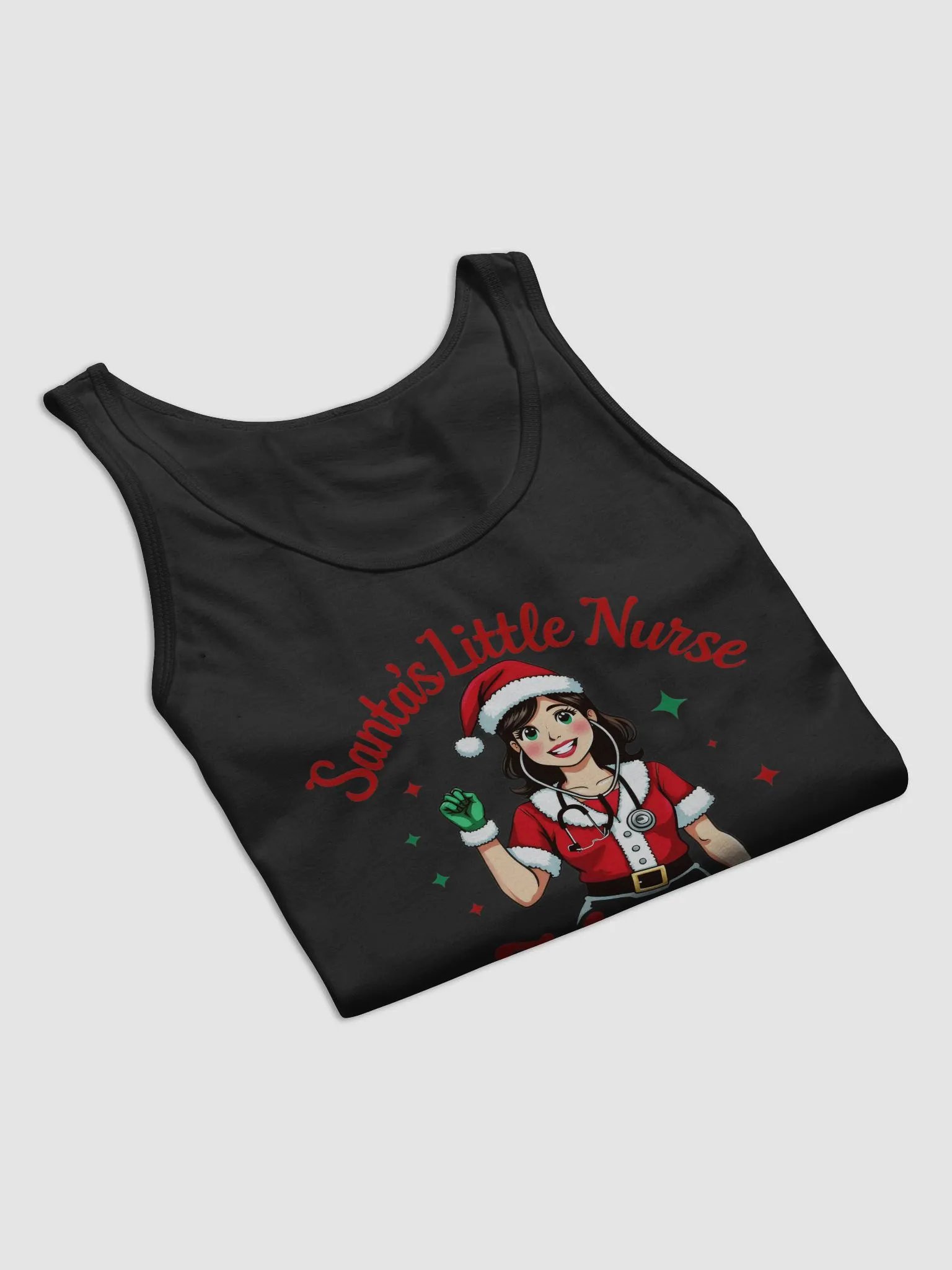 Santa's Stethoscope Little Nurse Jersey Tank product image (58)