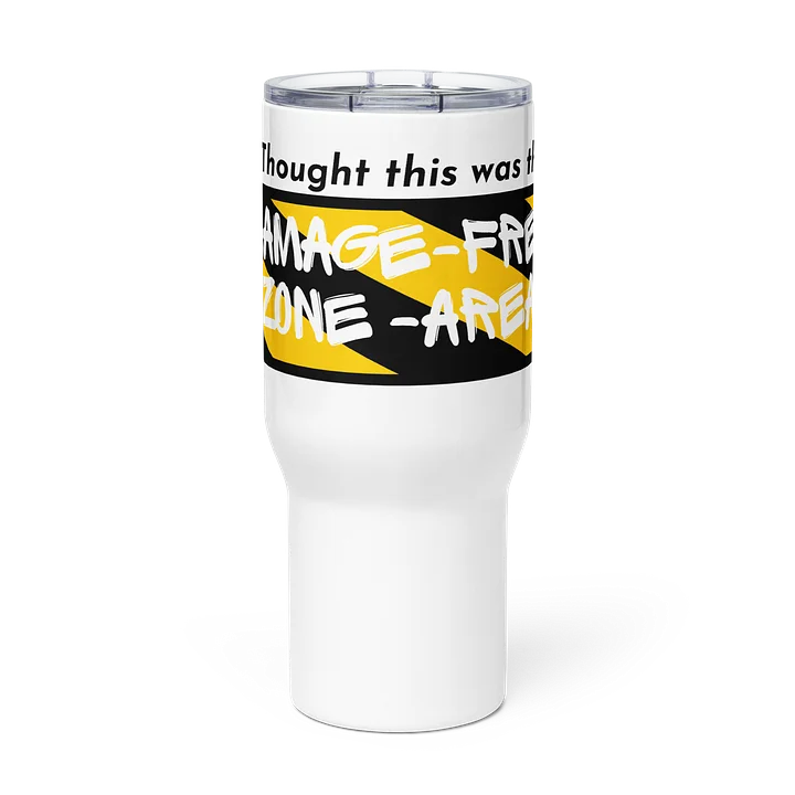 Damage free Zone | Travel Mug with a Handle by Allcolor product image (2)