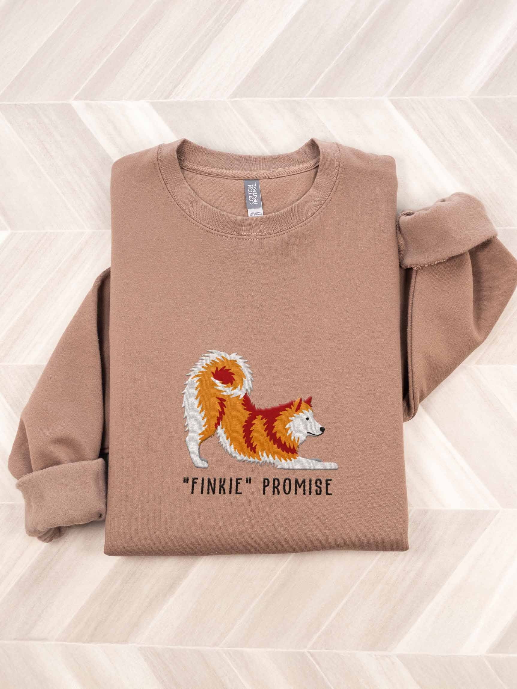 Finkie Promise Sweatshirt (Embroidered) of a Finnish Spitz(Gold) product image (1)