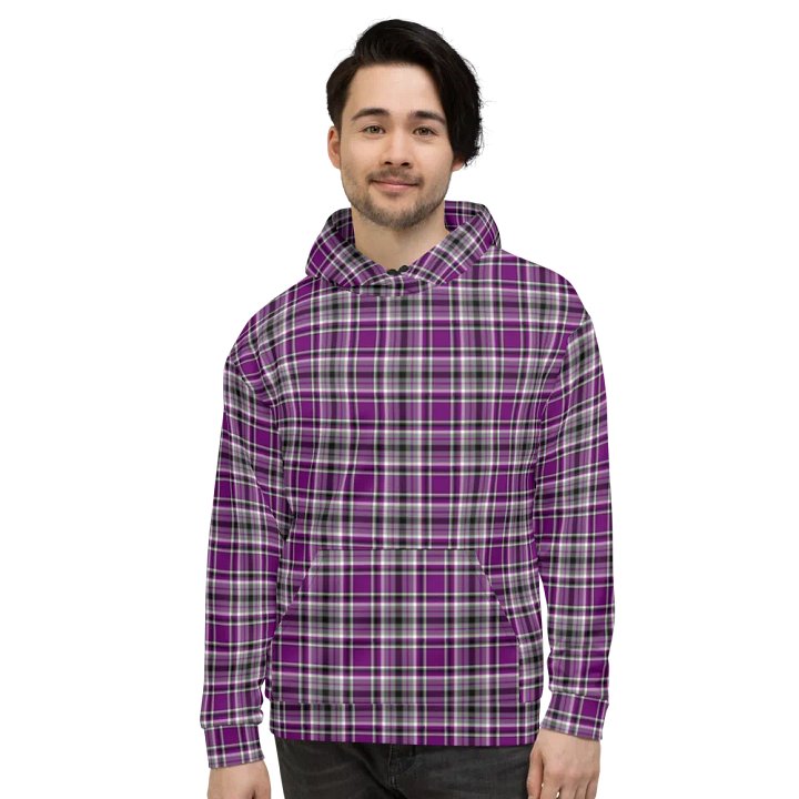 Purple, Gray, and Black Plaid Hoodie product image (2)