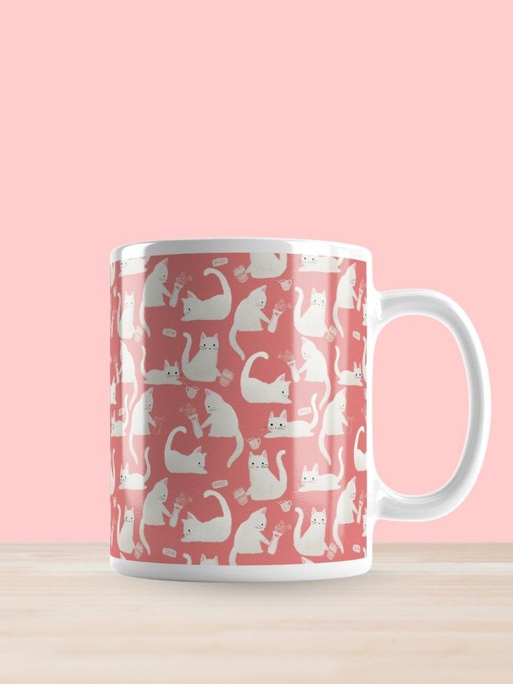 Bad Cats Knocking Stuff Over Mug, Pink product image (1)