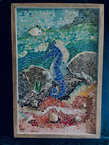 Latest mosaic, “Under the Sea”, 18”x24”.