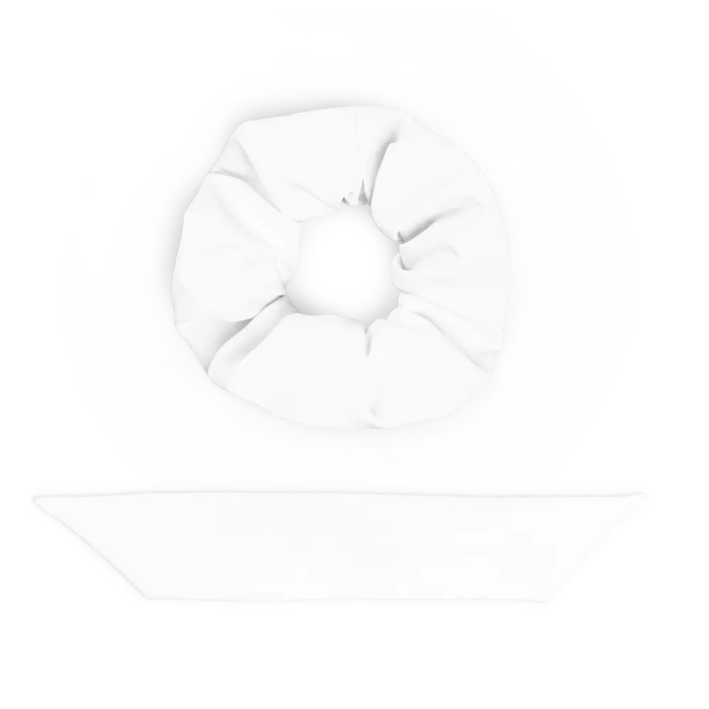 Zenith White Print Scrunchie - Eco-Friendly All-Over Design product image (7)