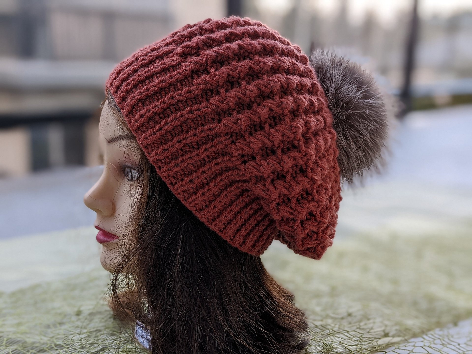 Flat Knit Beret Hat Pattern product image (8)