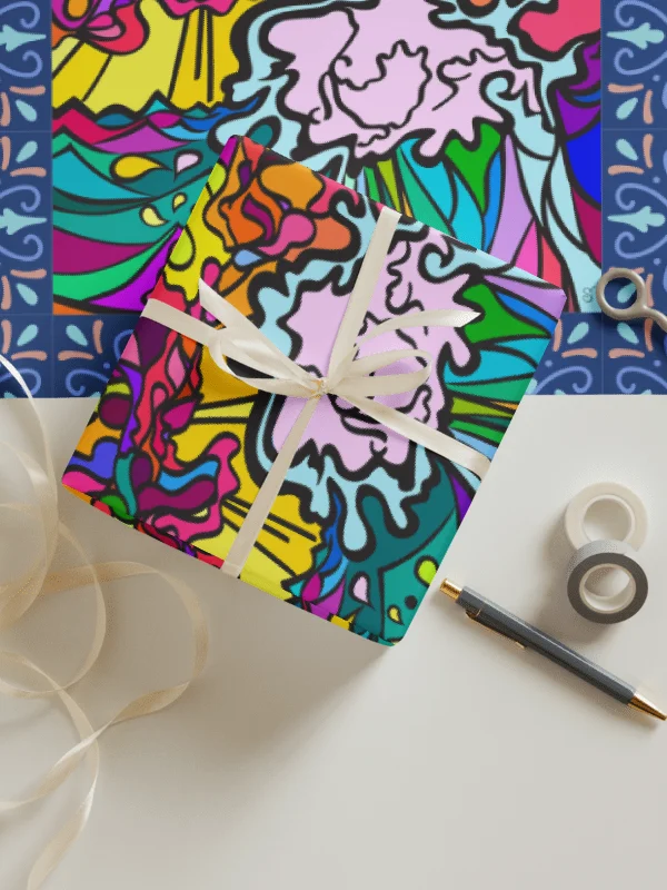 Coastal Escape - Vibrant Swirls Wrapping Paper Set – Marine Life Collection product image (2)