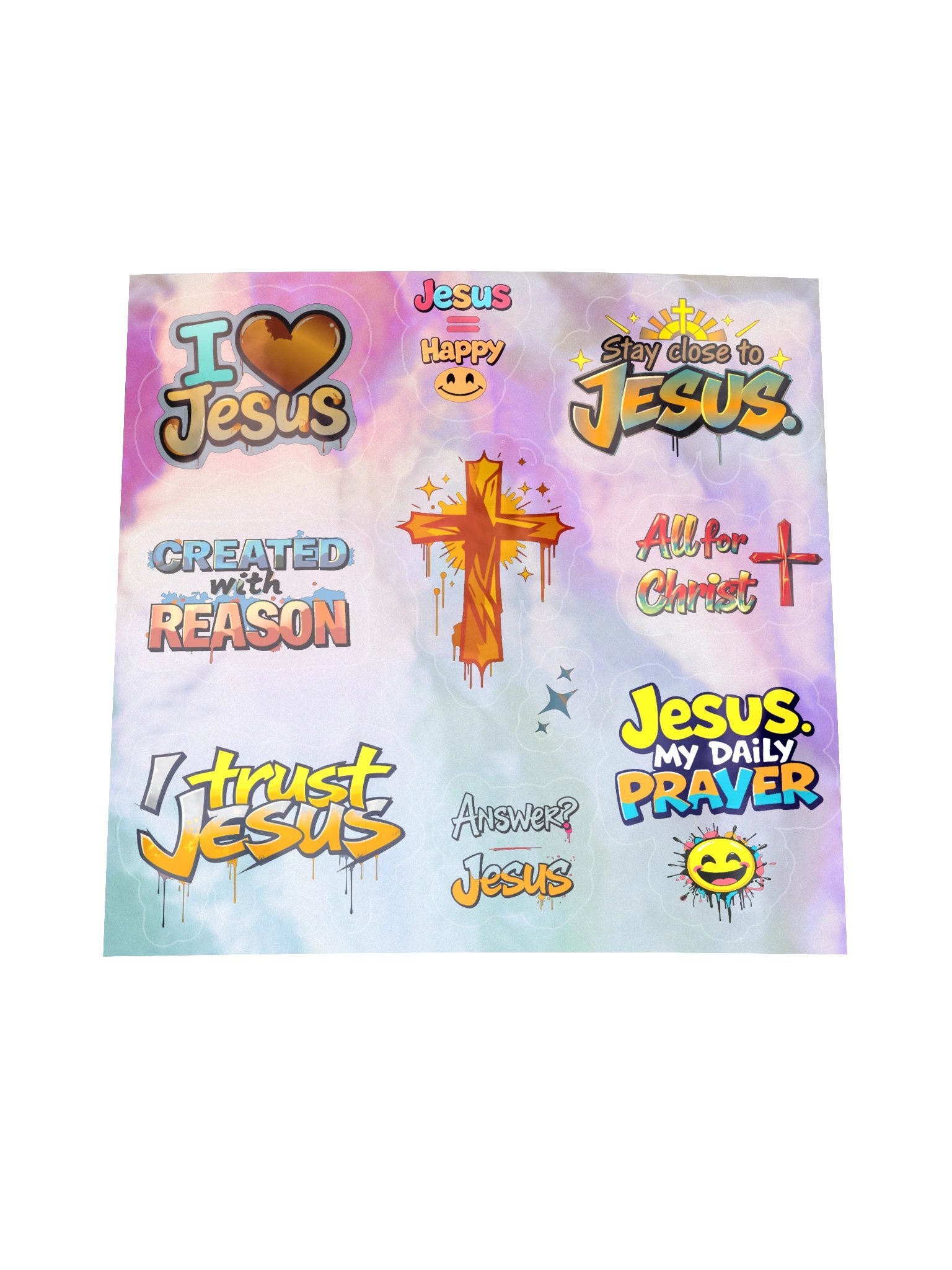 Stay Close to Jesus Holographic Sticker Sheet product image (1)