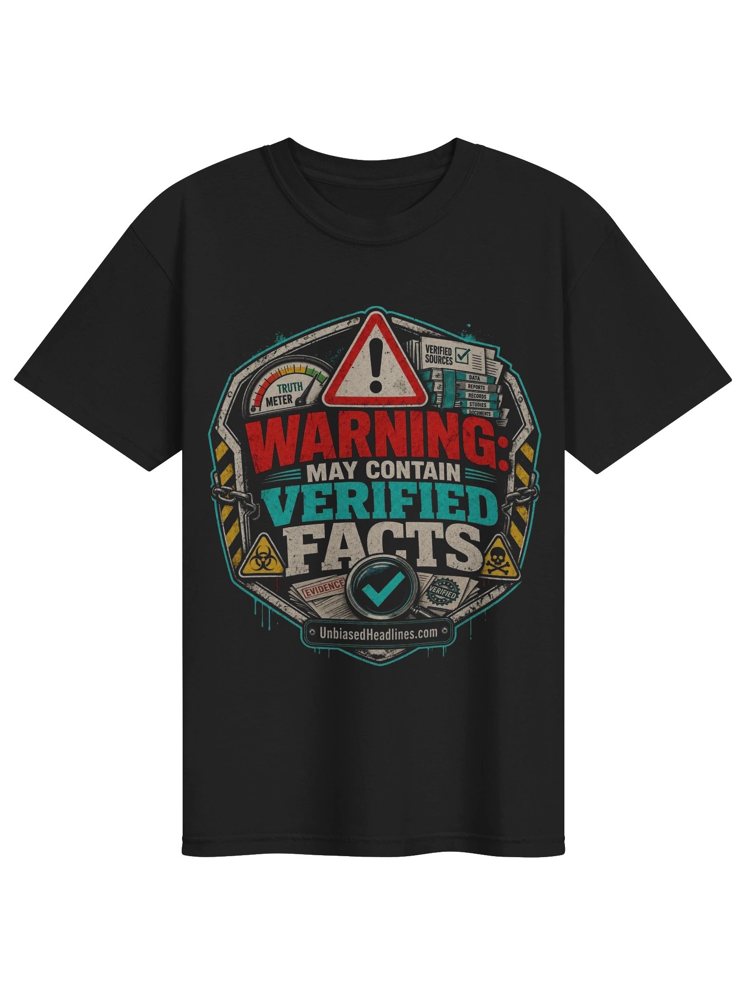 Warning: May Contain Verified Facts Tee - Large Front product image (1)