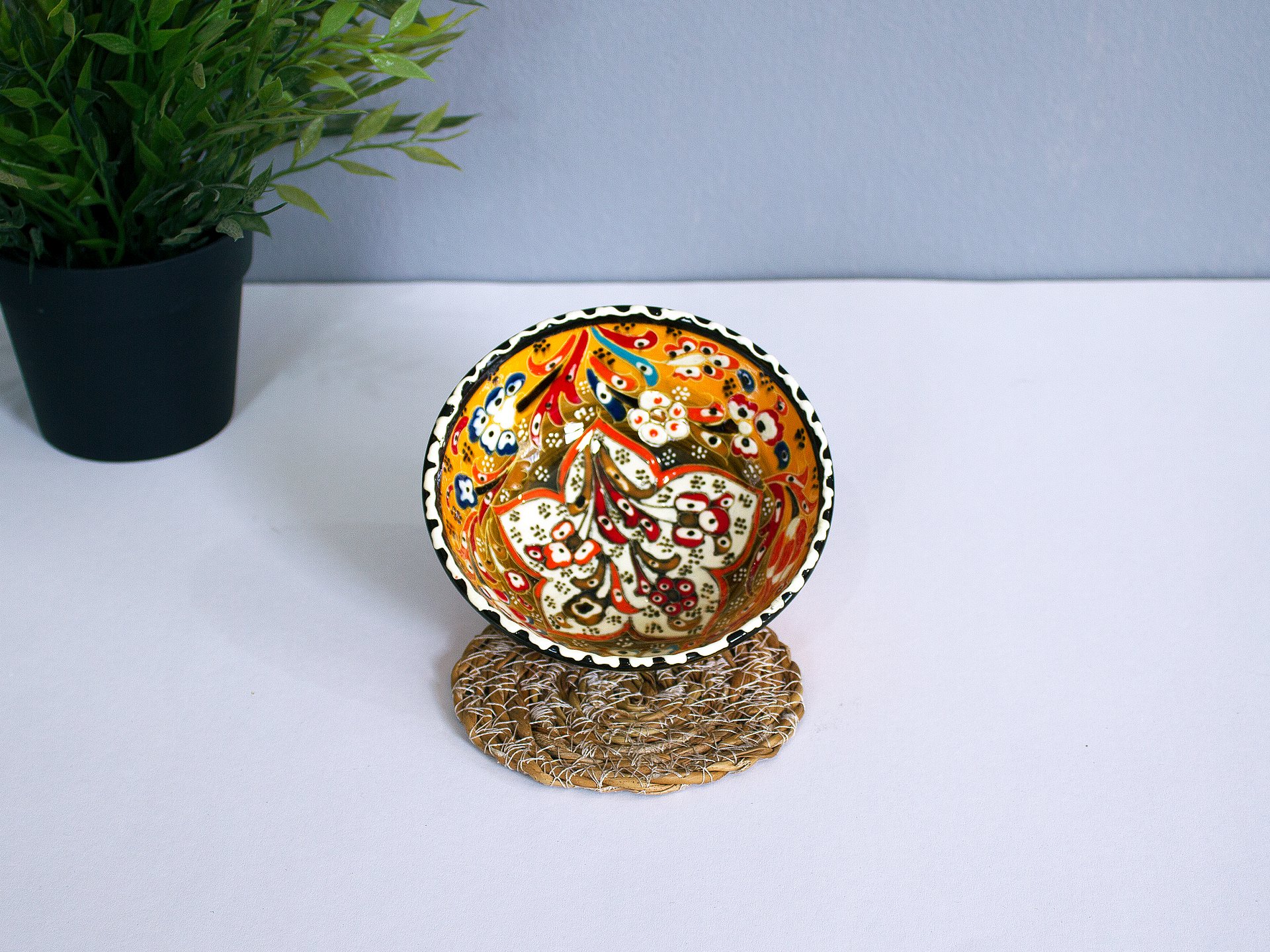 Handmade bowl (Yellow), Turkish decor — handmade pottery, handmade ceramic, home decor, handmade gift, Turkish ceramic product image (5)