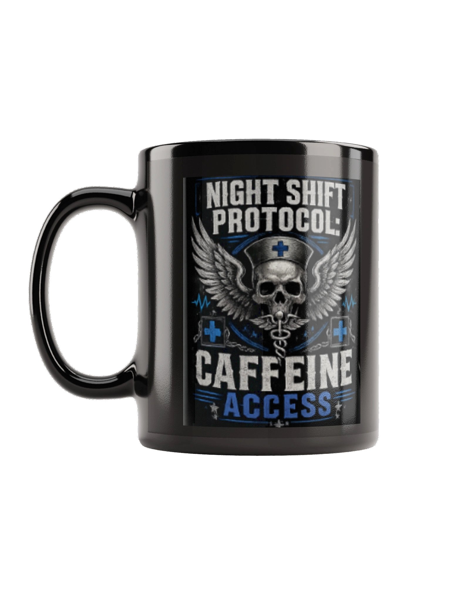 Night Shift Protocol™ Caffeine Access Nurse Coffee Mug | Anime Cat RN Gift | Funny Night Shift Cup product image (1)
