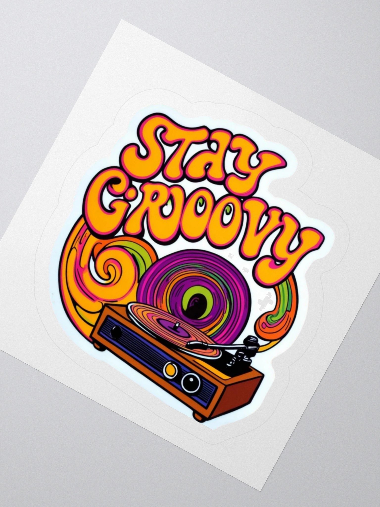 Stay Groovy Record Player Kiss Cut Stickers product image (4)