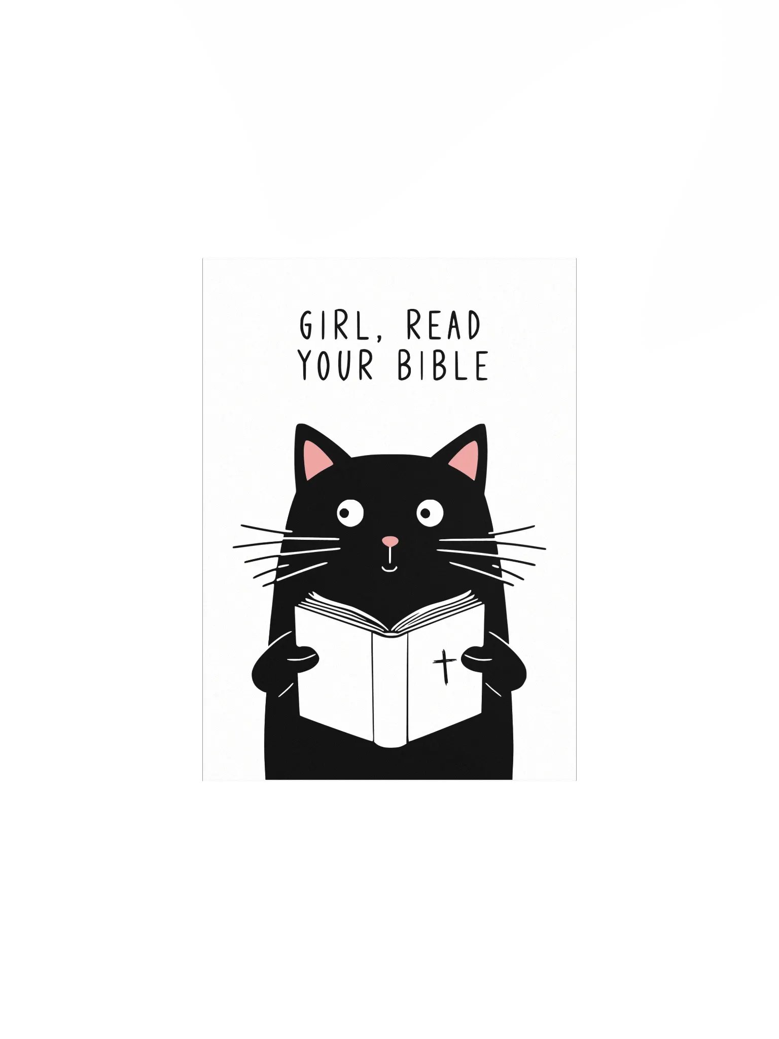Girl Read Your Bible | Cat Wall Art | Christian Decor | Faith Humor | Home Decoration | Gift Christian product image (7)