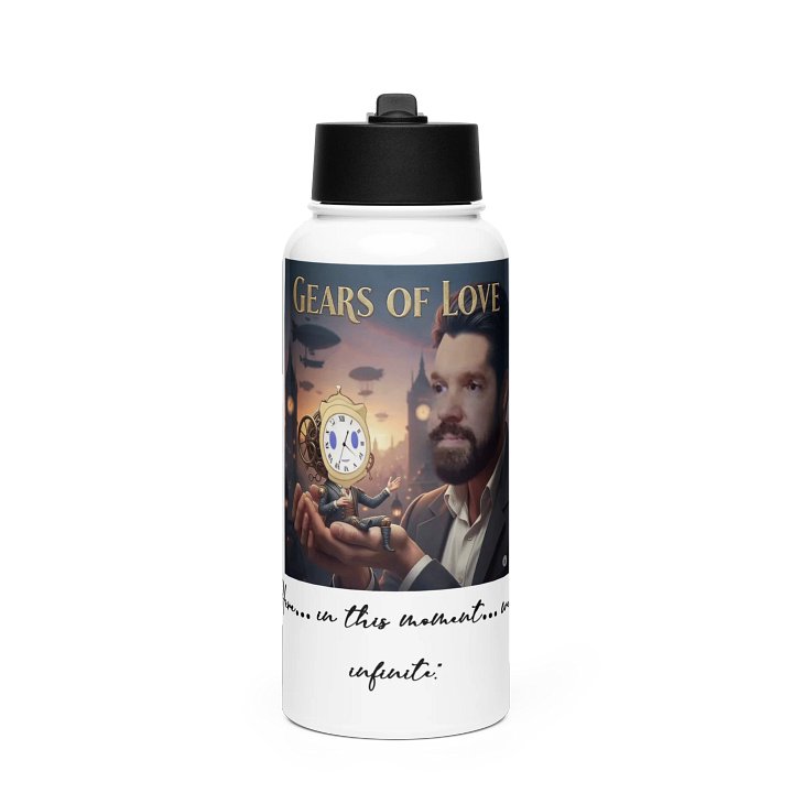Gears of Love Straw Water Bottle product image (1)