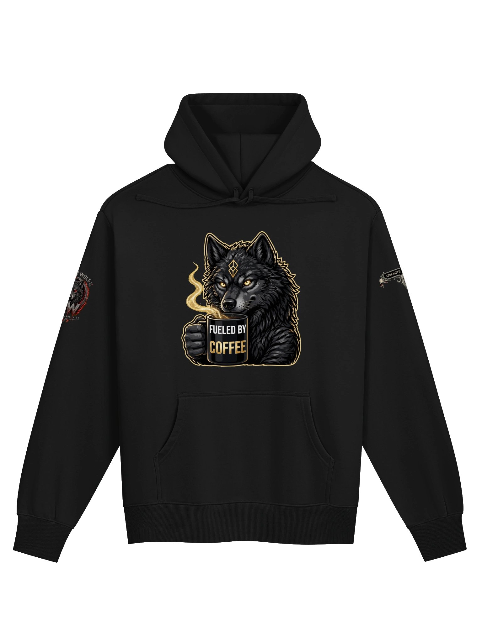 Fueled by Coffee Wolf Hoodie product image (5)