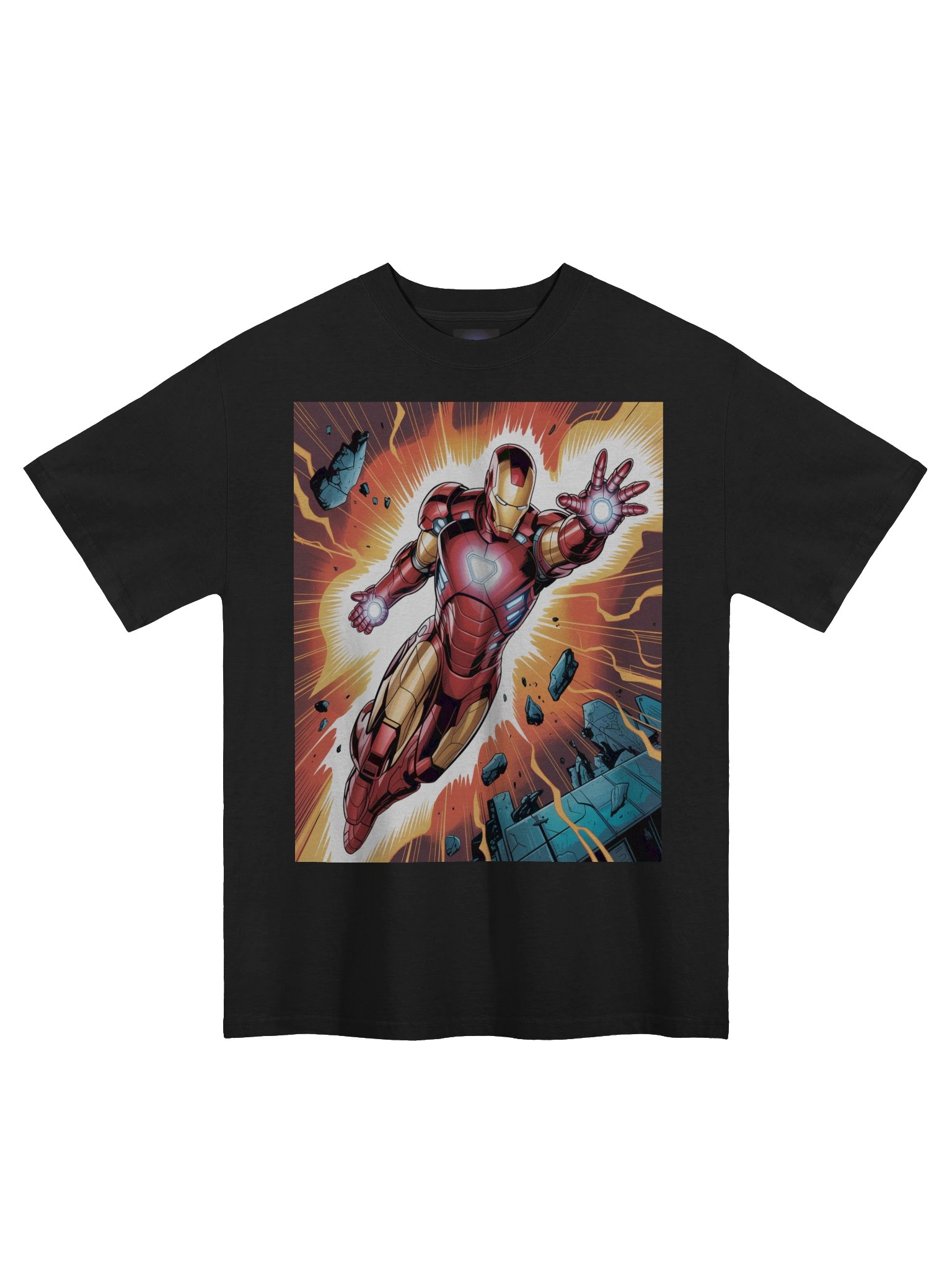 Iron Man Repulsor Eclipse Oversized Faded T-Shirt product image (3)