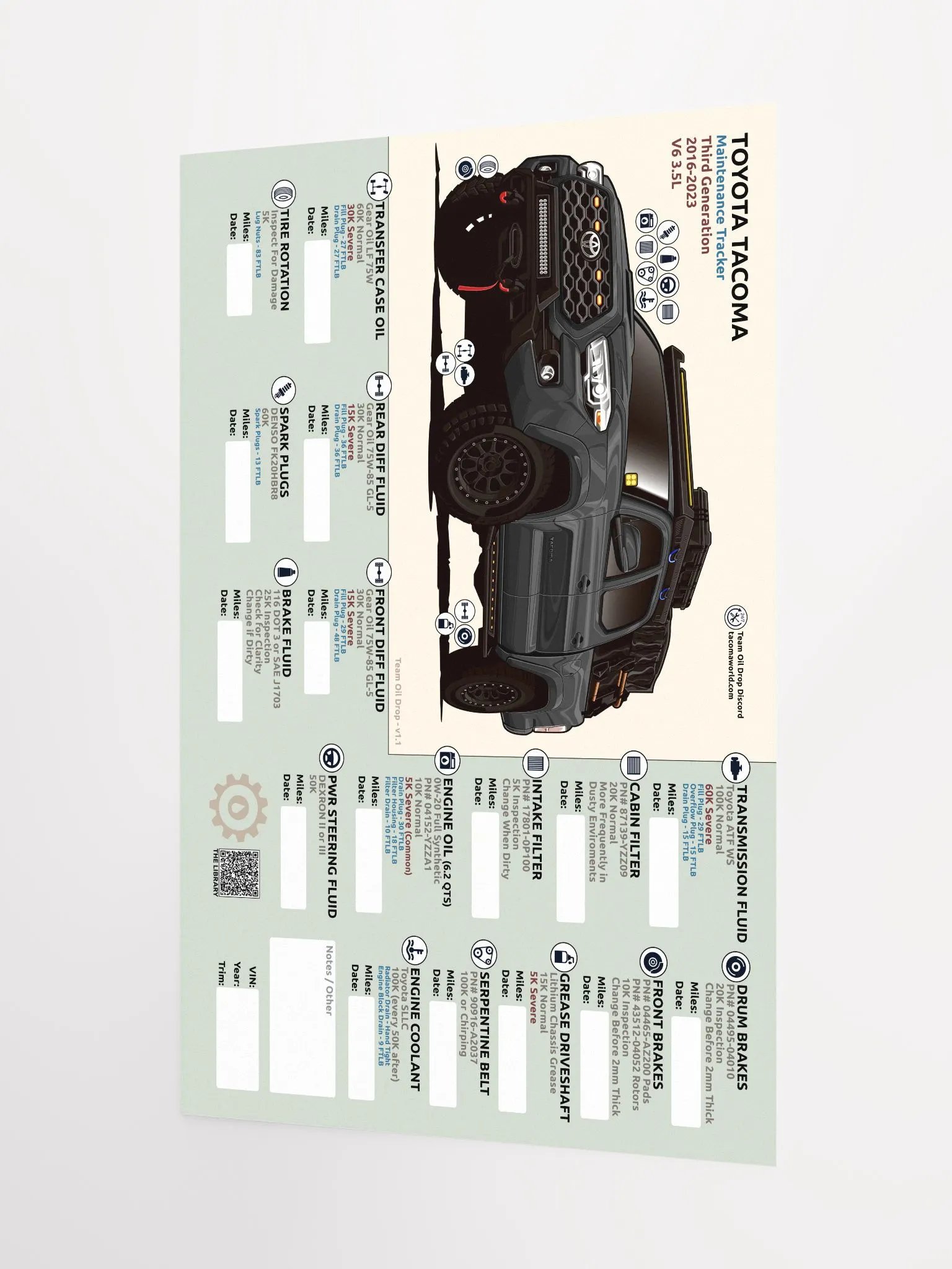 3rd Gen Maintenance Tracker v1.1 - Black product image (4)