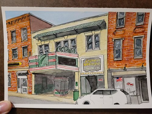 Day 8 - finished version of the @capitoltheatrecenter in downtown #Chambersburg . 
#artchallenge #Cumberlandvalley #art #cham...