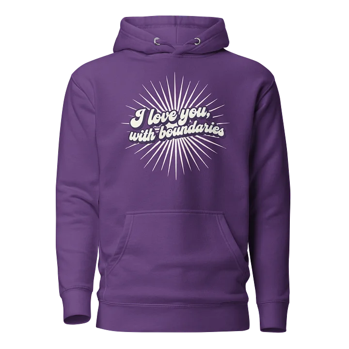 “I Love You With Boundaries” Purple Unisex Hoodie product image (1)