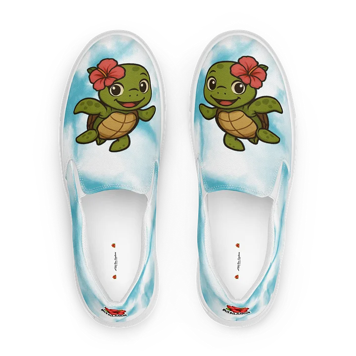 Cute Sea Turtle Floral Slip-On Shoes product image (1)