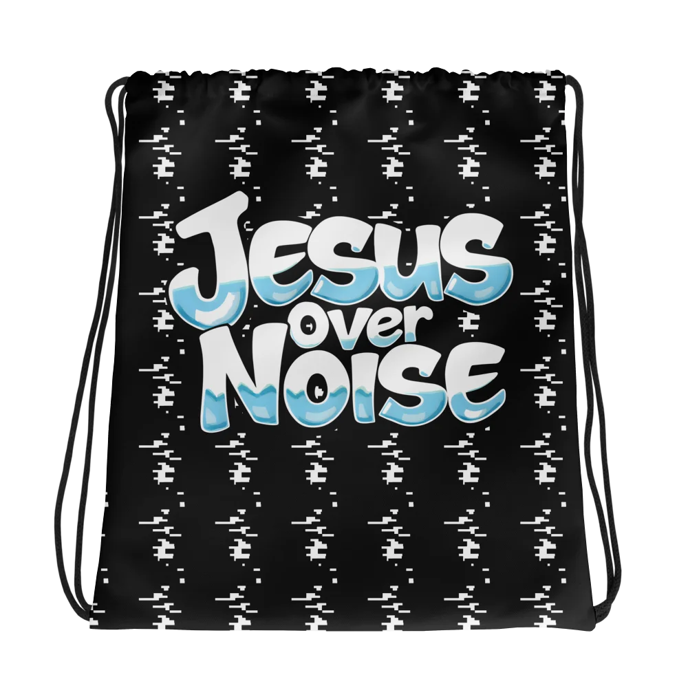 Jesus Over Noise Drawstring Bag product image (2)