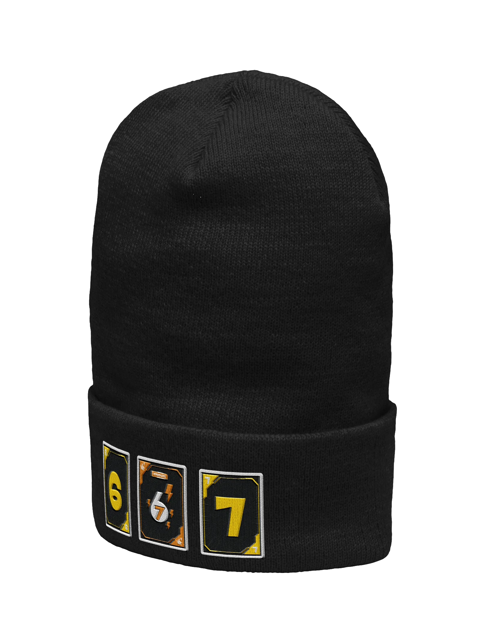 Black beanie hat - yellow synergy product image (2)
