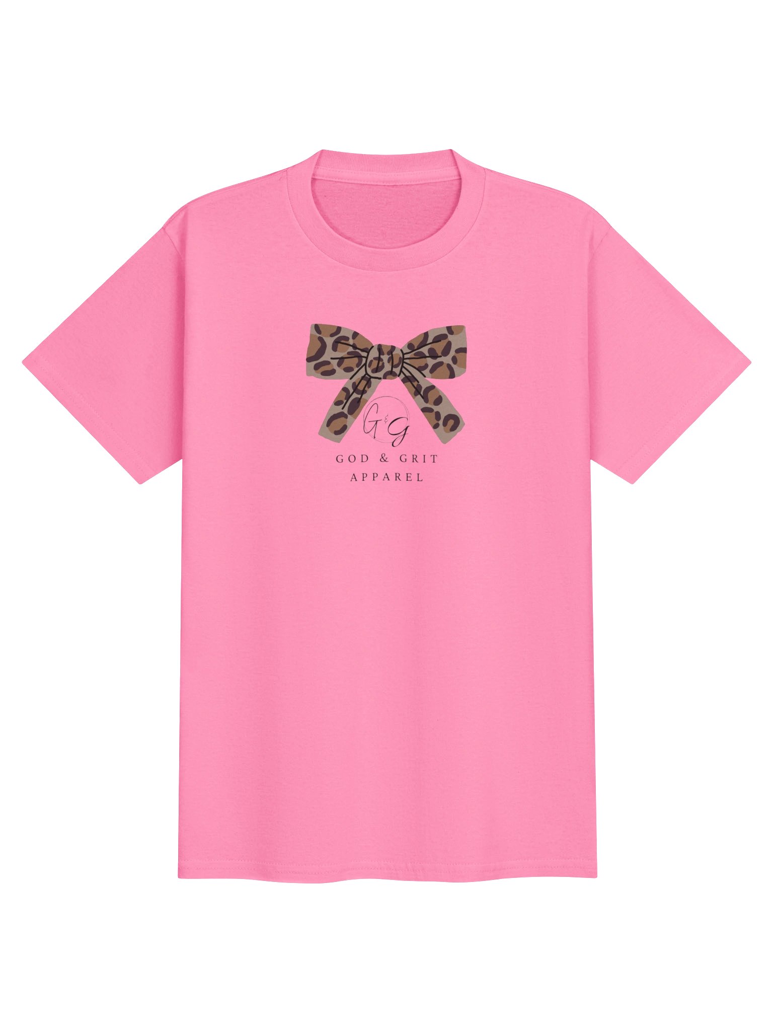 Youth Leopard Print Bow T-Shirt product image (1)