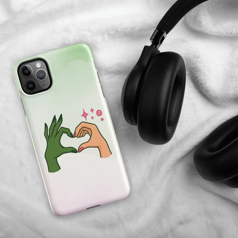 Wicked iPhone Case – Elphaba & Glinda Heart Hands – Theatre Gift for Broadway Fans product image (3)