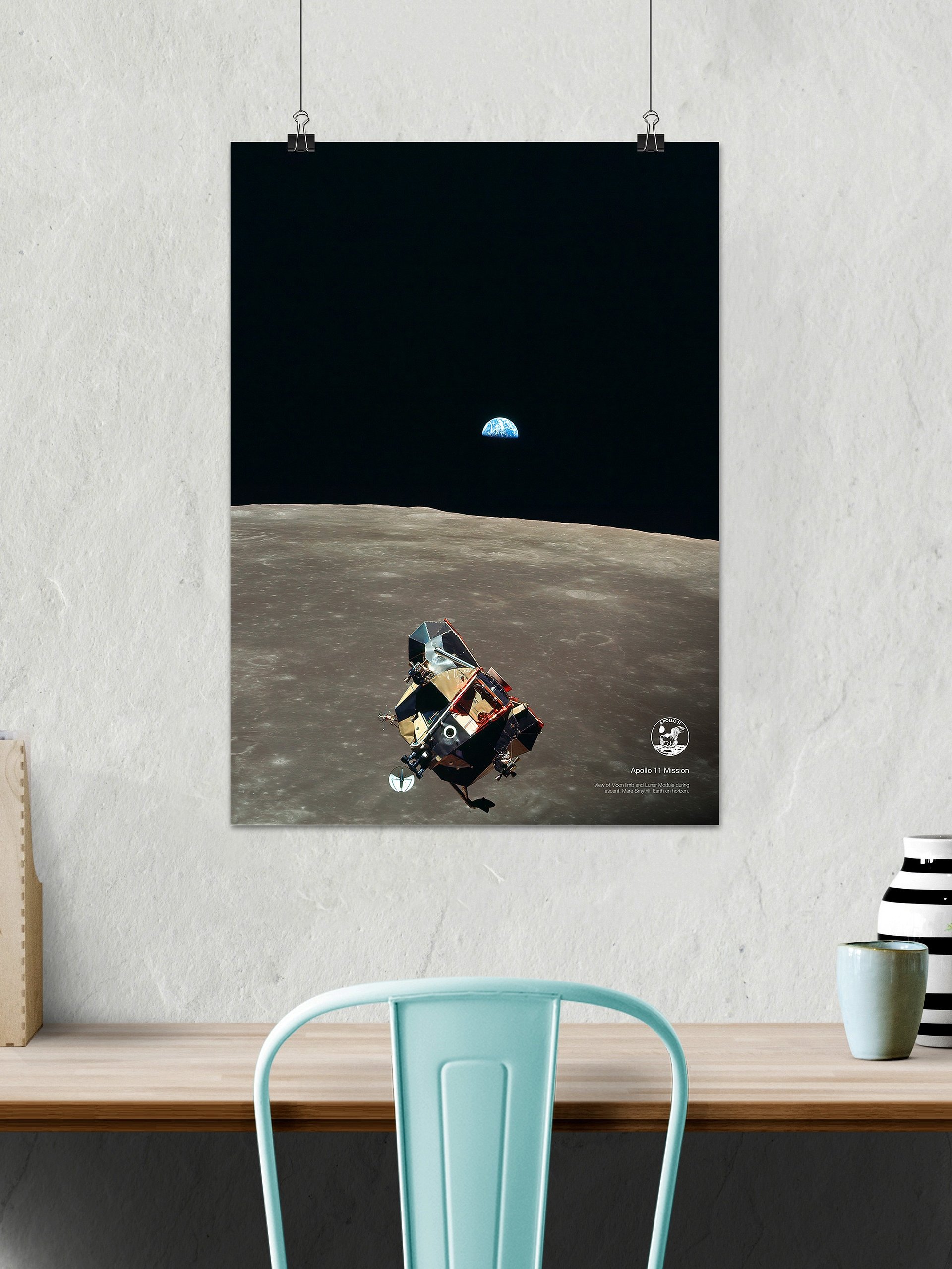 NASA Apollo 11: View of Moon (Earthrise), 1969 — space poster, space art, photo poster, NASA print, space wall decor product image (2)