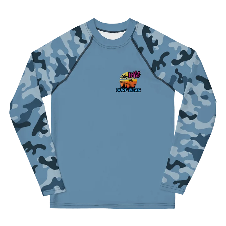 Wild Blue Camouflage Youth Rashguard product image (2)