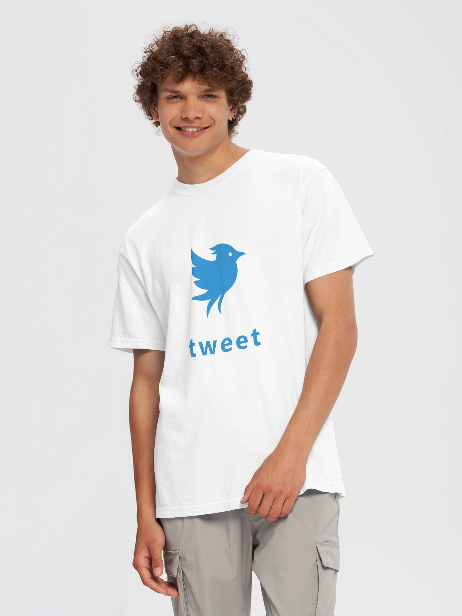 Tweet Logo Bluebird White T-Shirt product image (5)