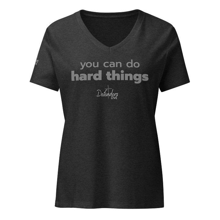 You Can Do Hard Things Feather Flow Women's V-Neck T-Shirt product image (1)