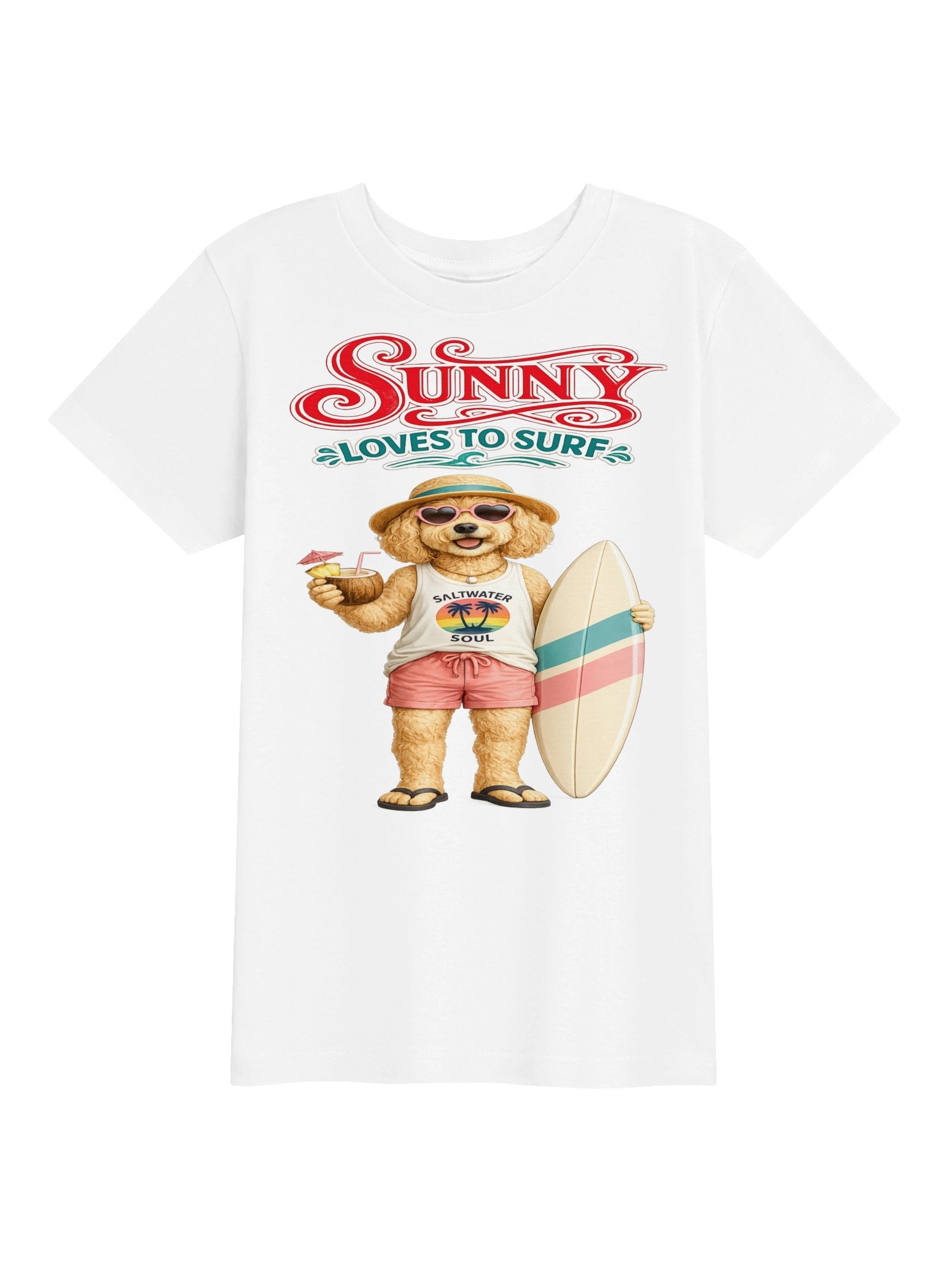 Sunny Loves to Surf Youth Tee product image (1)