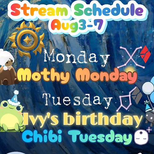 My BDay is Tuesday, Eeeee!
TWITCH STREAM SCHEDULE 
#CozyGaming  #skycreatortroupe #thatskygame #twitchstreamer
#friends