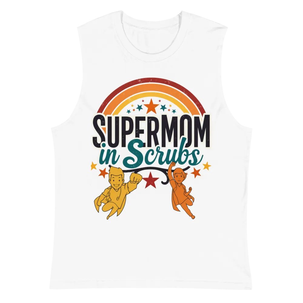 Supermom in Scrubs Rainbow Muscle Tank product image (2)