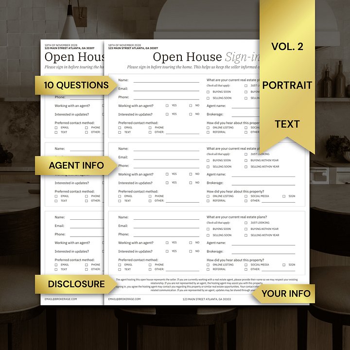 Real Estate Open House Sign-In Vol. 2 product image (2)