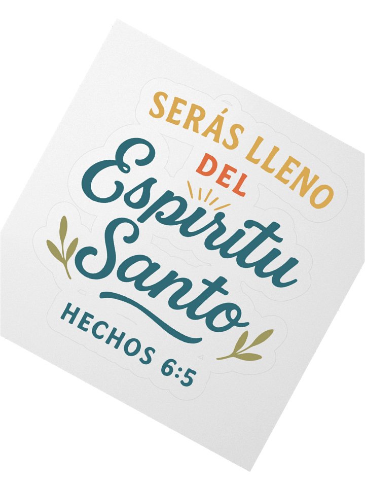 Spanish Faith Sticker – “Serás Lleno del Espíritu Santo” – Christian Kiss-Cut Vinyl product image (2)