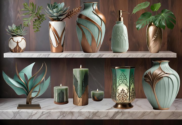 Set 30 object scene creator spa art deco png product image (2)