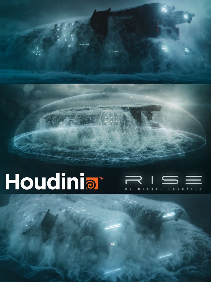 Houdini 2025 Spaceship RISE Project File By Mikkel Lassalle (.Hip File) product image (1)