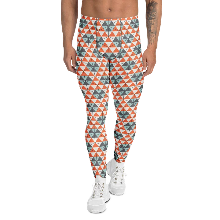 Comfortable Men's Leggings Colorful Triangles product image (1)