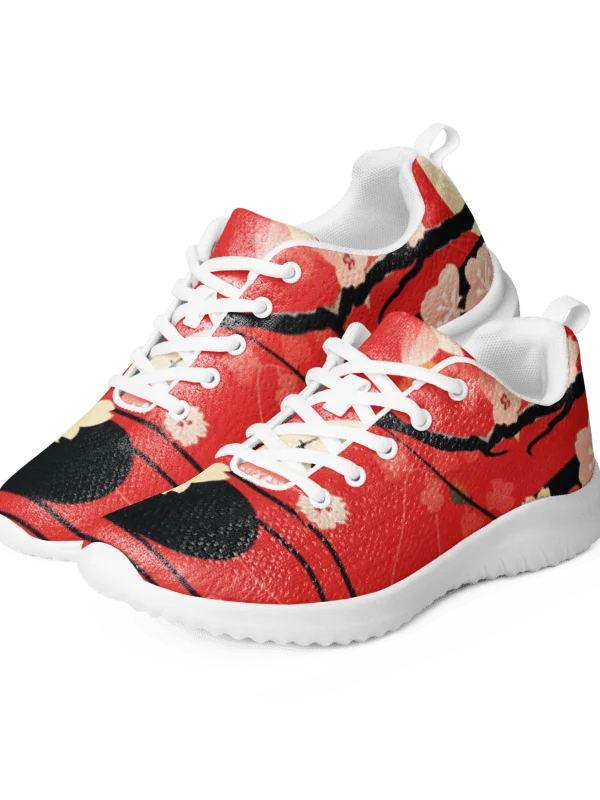 Japanese Folding Fan Women's Athletic Shoes | Traditional Sakura Art Sneaker product image (1)