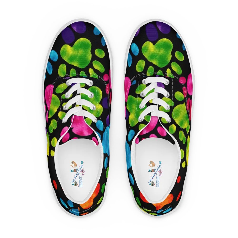 Colorful Pawprint Lace-Up Shoes product image (1)