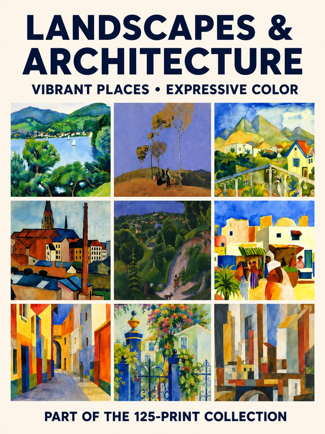 125 August Macke Inspired Art Prints, Colorful Expressionist Wall Art Bundle product image (9)