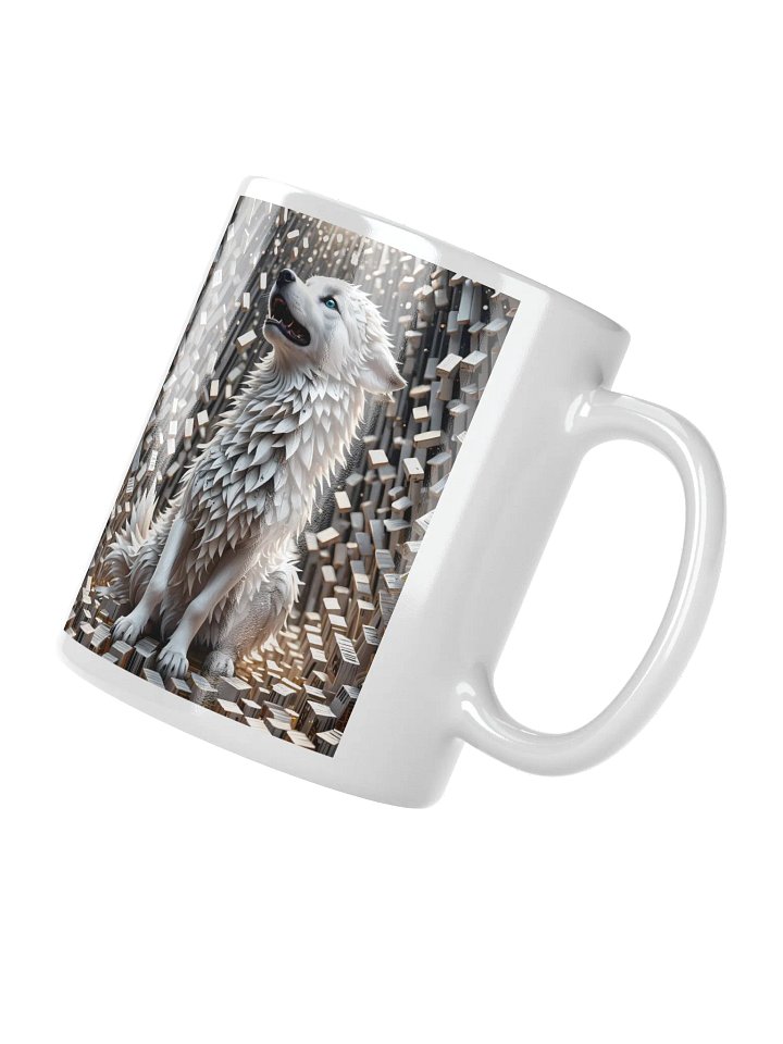 Fantasy Wolf White Glossy Mug product image (6)