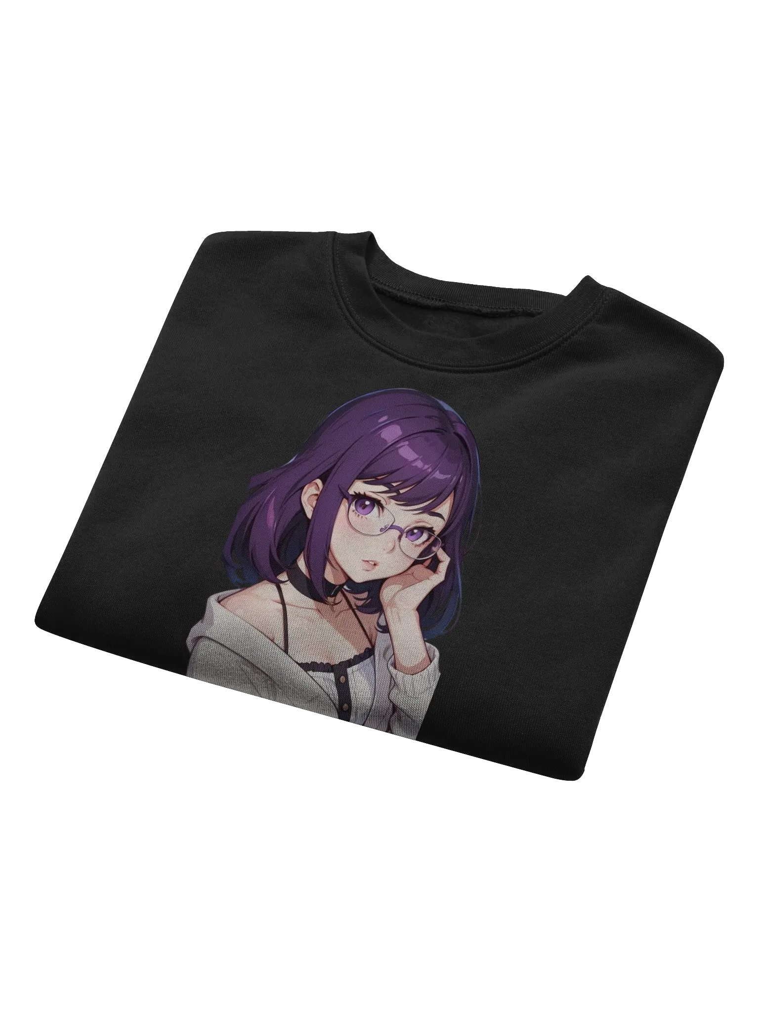 (Purple WAIFU) K Crop Sweatshirt product image (8)