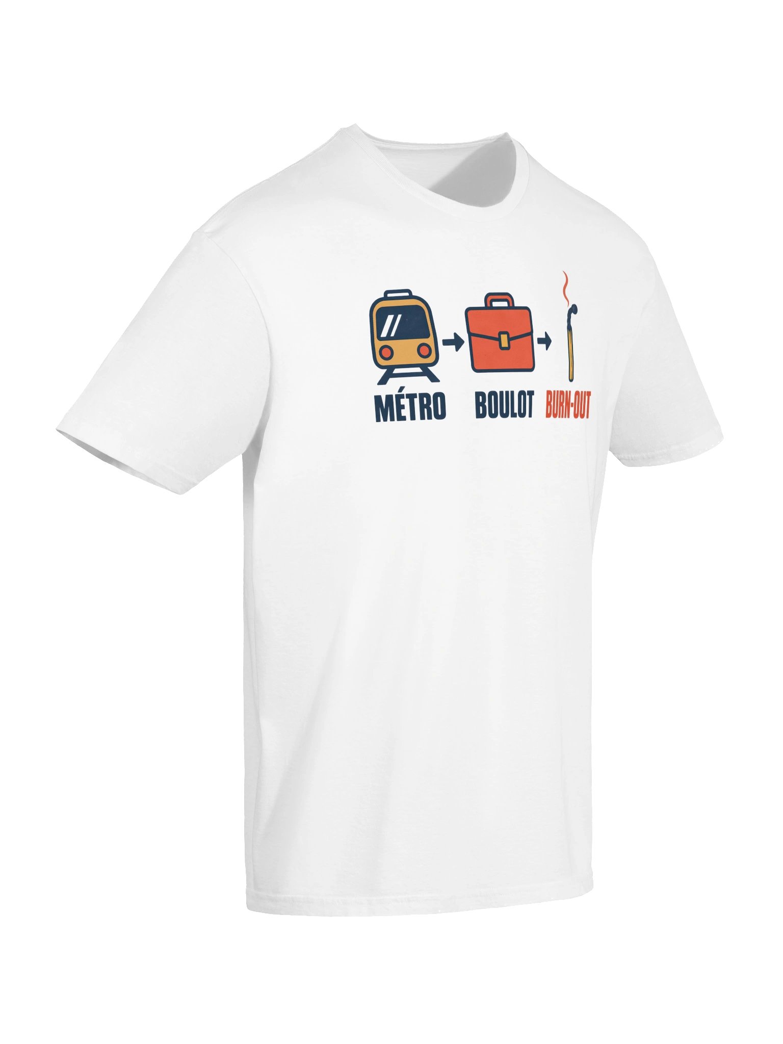 Métro Boulot Burn-Out Commute Icons T-Shirt product image (6)